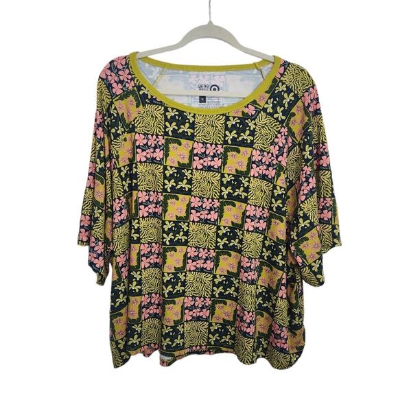 *NWT Target x LHM Cropped Tile Print Oversized Tee Sz.2X - Picture 2 of 4